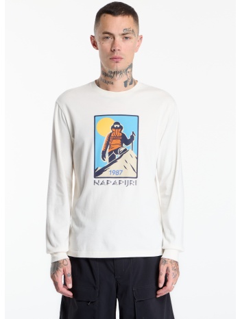 t-shirt napapijri s-tee long-sleeve white whisper l