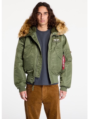 μπουφάν alpha industries 45p hooded sage-green l