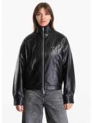 μπουφάν karl lagerfeld jeans karlism pu bomber black s