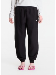 φόρμα nike studio fleece heavyweight women`s oversized high-rise joggers total black/ sail xs