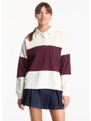 t-shirt gant color blocked heavy rugger darkened wine m σε προσφορά