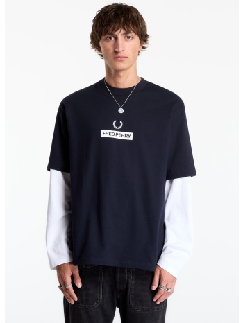 t-shirt fred perry fred perry graphic t-shirt navy s