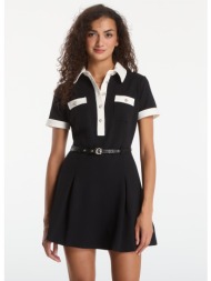 φόρεμα guess ss claudie polo flare dress jet black s
