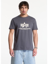 t-shirt alpha industries basic t-shirt grey black m
