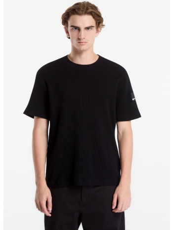 t-shirt karl lagerfeld jeans reg ss waffle tee black m σε προσφορά