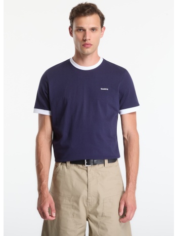 t-shirt queens men`s contrast ribbing tee navy s