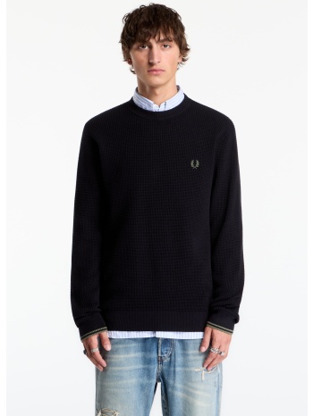 πουλόβερ fred perry waffle stitch jumper black l