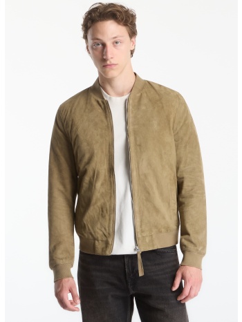 μπουφάν allsaints morten suede bomber olive green m