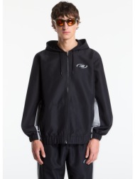 μπουφάν new balance trackside woven jacket black/ slate grey l