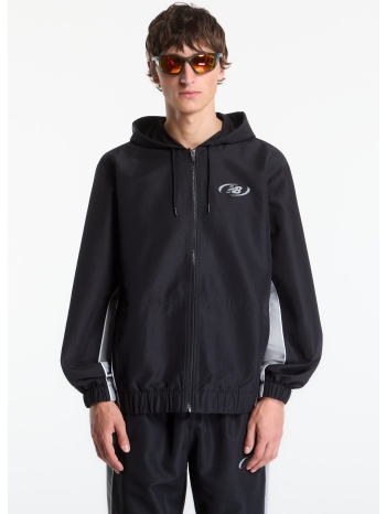 μπουφάν new balance trackside woven jacket black/ slate σε προσφορά