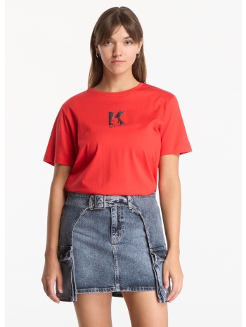 t-shirt karl lagerfeld jeans reg k logo tee iridescent s σε προσφορά