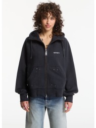 μπουφάν carhartt wip w` hooded painter jacket black destroy wash, splatter xs