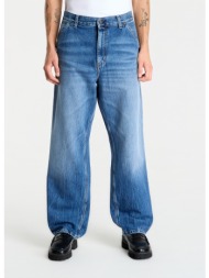 παντελόνια carhartt wip single knee pant blue marble used wash 29