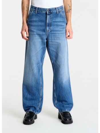 παντελόνια carhartt wip single knee pant blue marble used