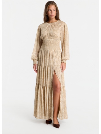 φόρεμα michael kors ls smock maxi dress khaki m
