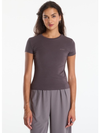t-shirt guess lotus slim ss t-shirt darkest grey s σε προσφορά