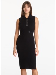 φόρεμα karl lagerfeld jeans knit collar dress black l