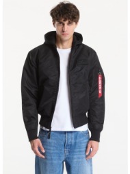μπουφάν alpha industries ma-1 zip hood backprint black/ reflective l