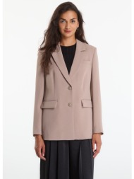 μπουφάν guess theoline perfect blazer silk taupe xs