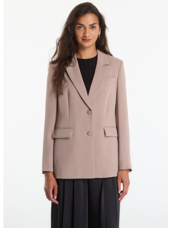 μπουφάν guess theoline perfect blazer silk taupe xs σε προσφορά