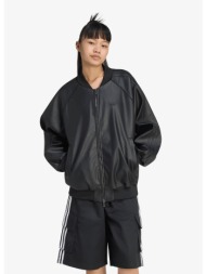 μπουφάν adidas pleather sst oversized track top black/ maroon l