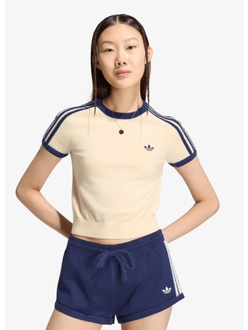 t-shirt adidas knitted t-shirt warm vanilla/ night indigo s