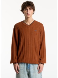 πουλόβερ adidas cable knit crewneck sweatshirt dusky bronze s