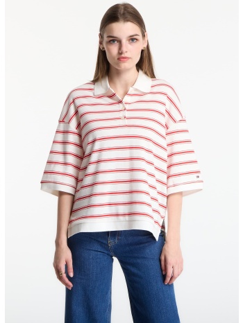 t-shirt tommy hilfiger multistp oversized ss polo tee multi σε προσφορά