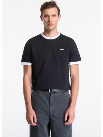 t-shirt queens men`s contrast ribbing tee black s