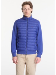 φούτερ tommy hilfiger mix media ess rwb stand collar sweatshirt pigment blue m