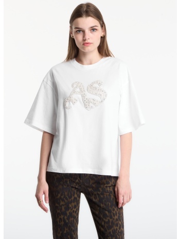 t-shirt allsaints icon amelie tee optic white s σε προσφορά