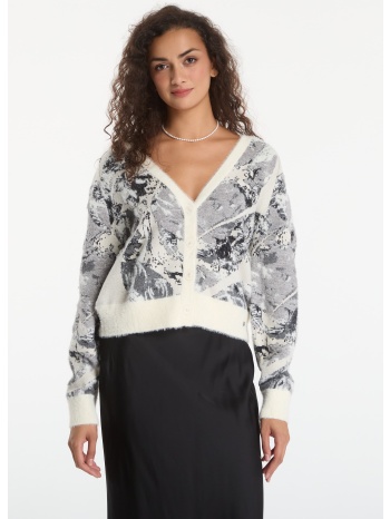 πουλόβερ desigual bouquet lacroix pullover white xs σε προσφορά