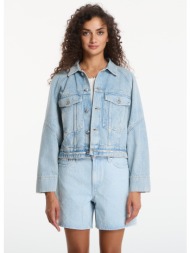 μπουφάν calvin klein jeans branded boxy denim jacket fresh water m
