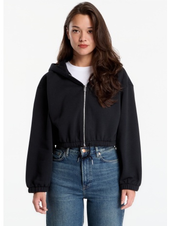 φούτερ urban classics fluffy cropped zip hoodie black l σε προσφορά