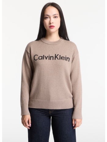 πουλόβερ calvin klein jeans contrast logo ls sweater σε προσφορά