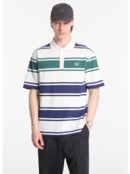 t-shirt fred perry relaxed striped polo shirt beige m