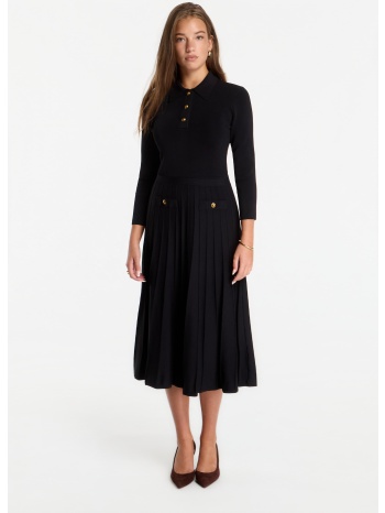 φόρεμα michael kors polo flare midi dress black m/40