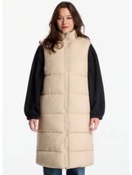 φουσκωτό μπουφάν urban classics ladies long puffer vest wet sand l