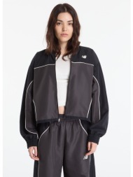 μπουφάν new balance trackside woven jacket black cement m