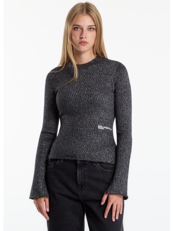 πουλόβερ karl lagerfeld jeans metallic mockneck sweater