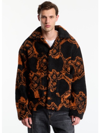 μπουφάν daily paper burned shield fur jacket black l