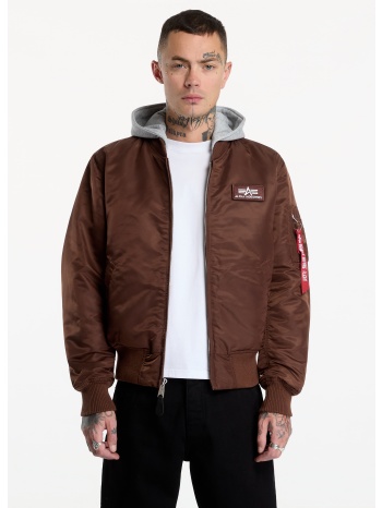 bomber alpha industries ma-1 zip hood backprint powder