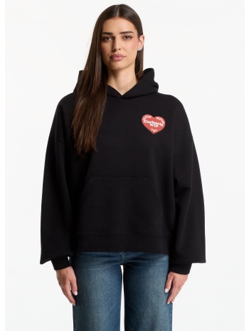 φούτερ carhartt wip w` hooded hartt case sweat black s