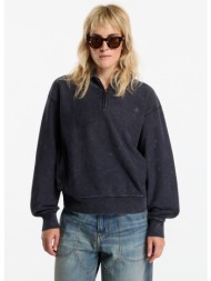 φούτερ carhartt wip lambert polo sweat unisex black moon wash s