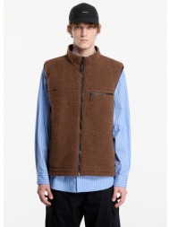γιλέκο gramicci reversible sherpa vest dark brown/black s