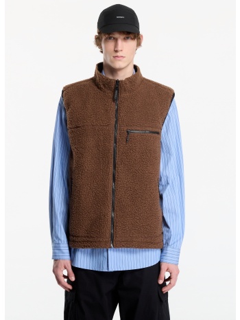 γιλέκο gramicci reversible sherpa vest dark brown/black s