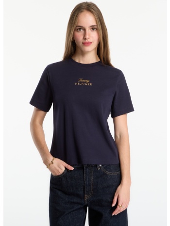 t-shirt tommy hilfiger gold script mdrn c-nk s/s tee space
