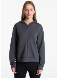 φούτερ ea7 emporio armani train precious w hoodie fz asphalt s