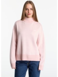 πουλόβερ guess fiona ls crewneck mountain jacquard low key pink xs