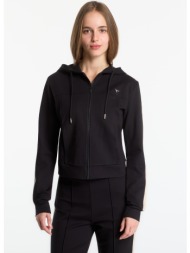 φούτερ guess fausta full zip hoodie jet black m